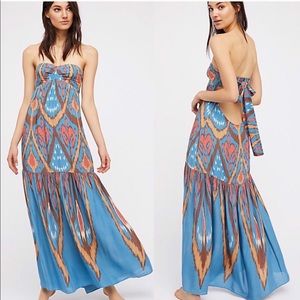 Free People Mojave open back strapless maxi dress
